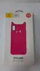 Тёмно-розовый чехол для iPhone X Baseus Devilbaby 3 цвета