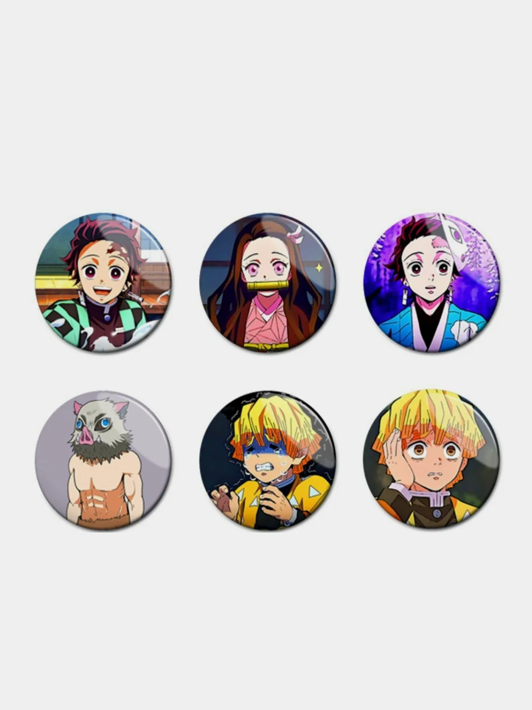 Значки по мотивам аниме Клинок рассекающий демонов (Kimetsu no Yaiba)