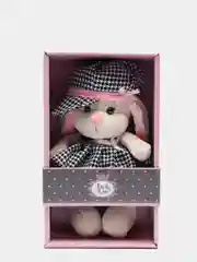 Мягкая игрушка Зайка в Клетчатом Платьице и Шапочке, Jack&Lin, 20 см, в коробке