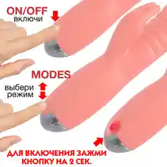 Кораллово-розовый вибратор для девушек LADYS SECRET "Кролик", со стимуляцией клитора, 20 см