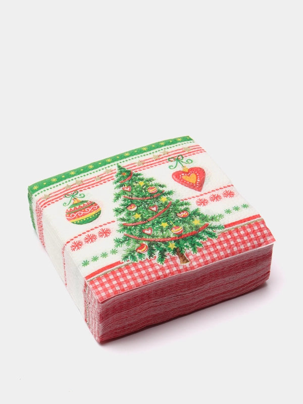 Бумажные салфетки 24x24 с новогодним рисунком, в ассортименте, 40шт