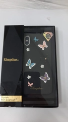 Чехол для iPhone X Kingxban Crystals силикон + кожа  (Черный)