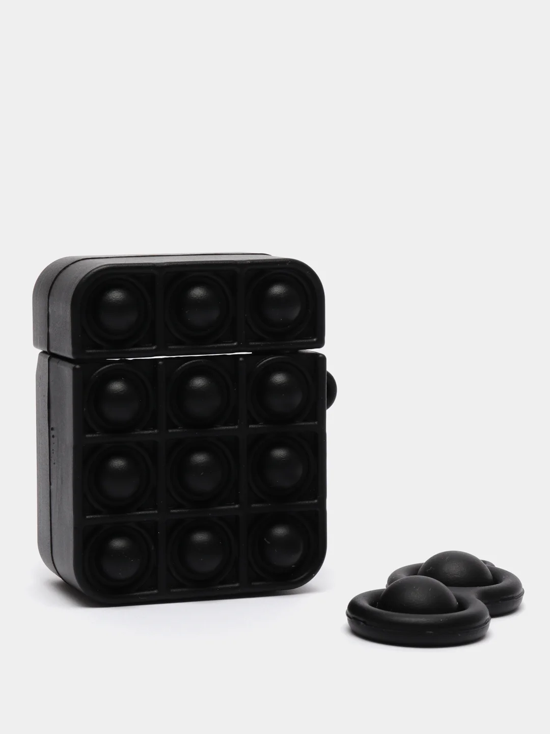 Черный чехол для беспроводных наушников AirPods Антистресс Pop it