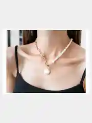 Ожерелье жемчуг с золотом