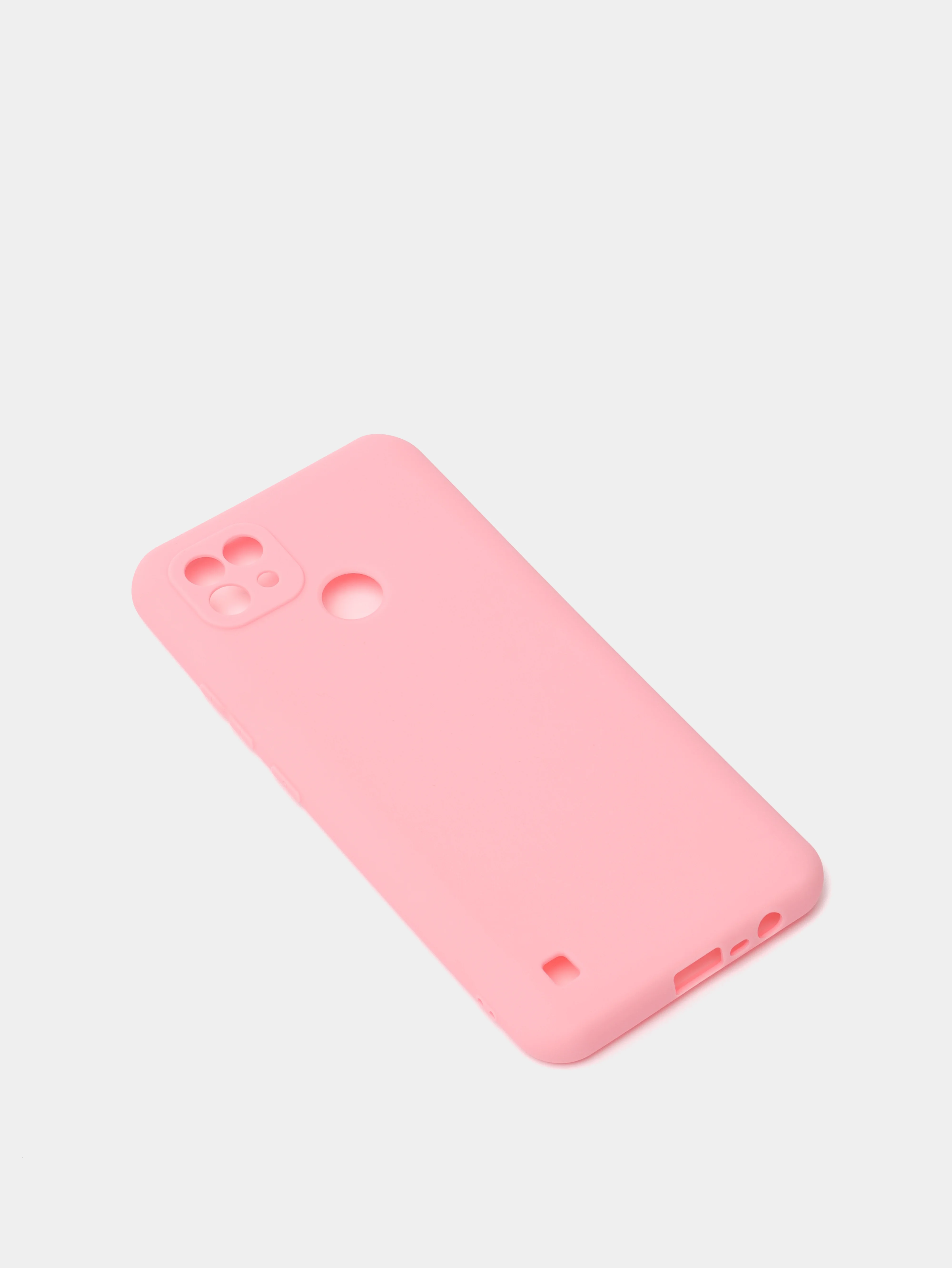Розовый чехол силиконовый Realme C21 Реалми С21 цветной, матовый
