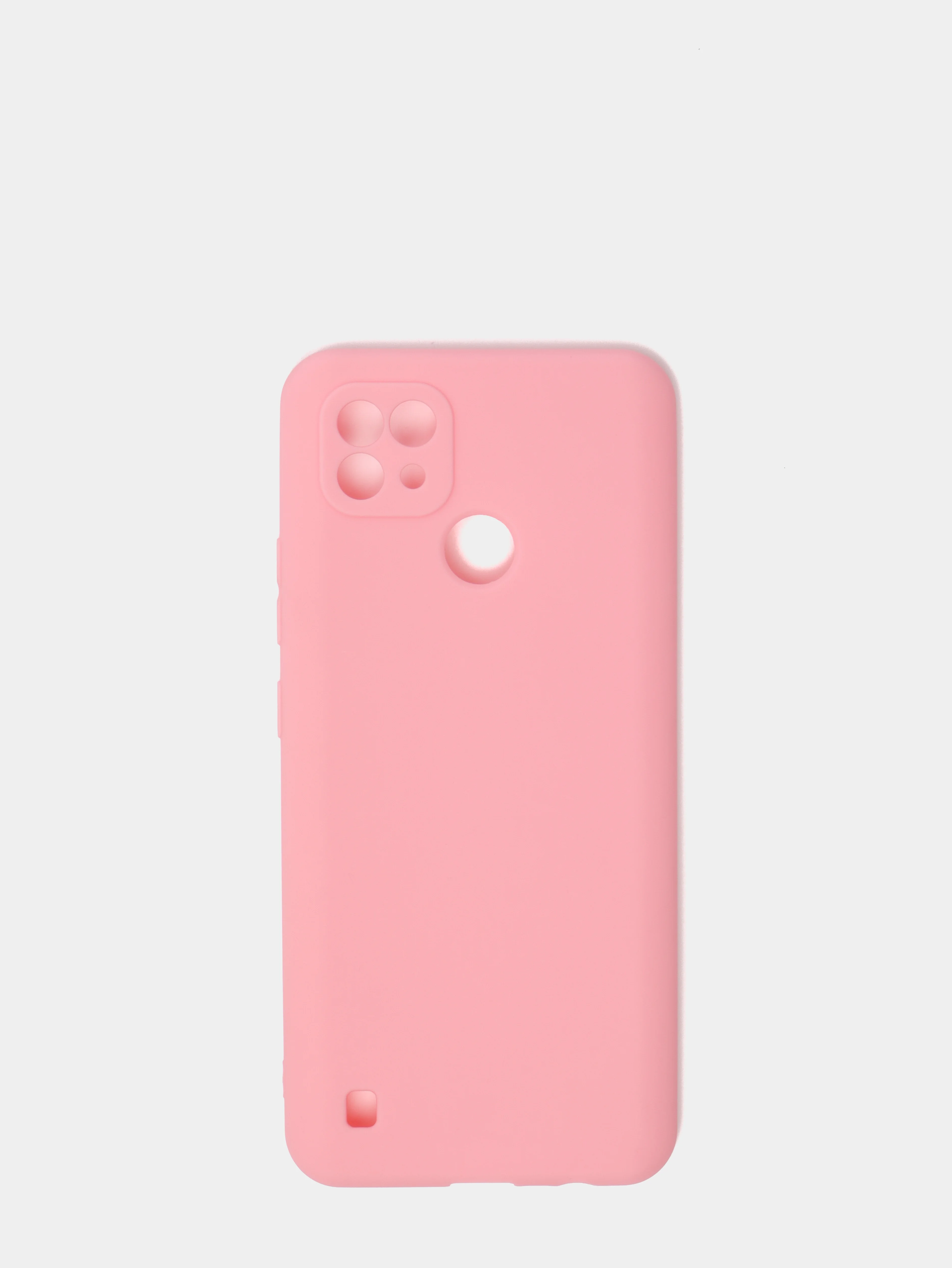 Розовый чехол силиконовый Realme C21 Реалми С21 цветной, матовый