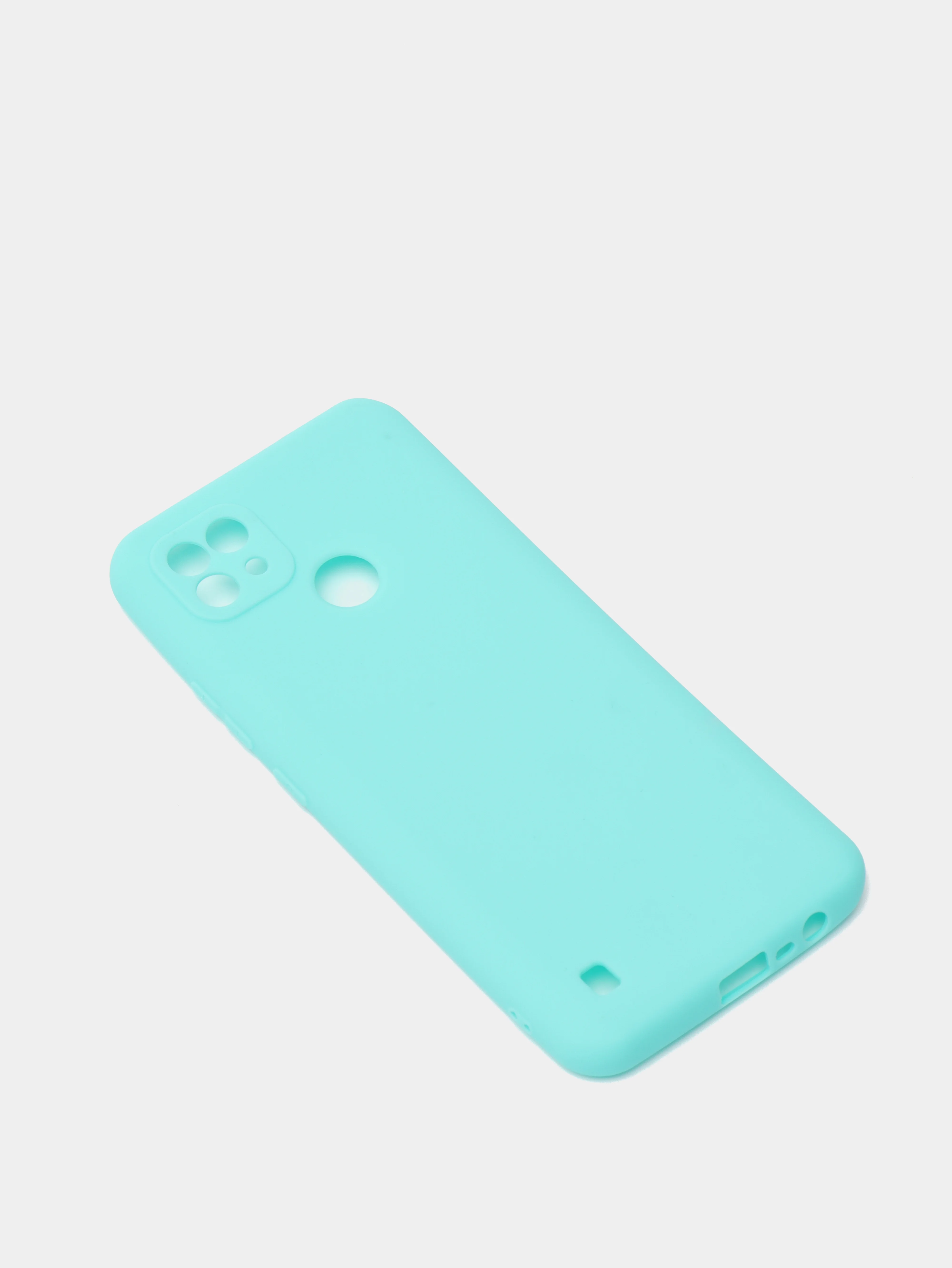 Белый чехол силиконовый Realme C21 Реалми С21 цветной, матовый