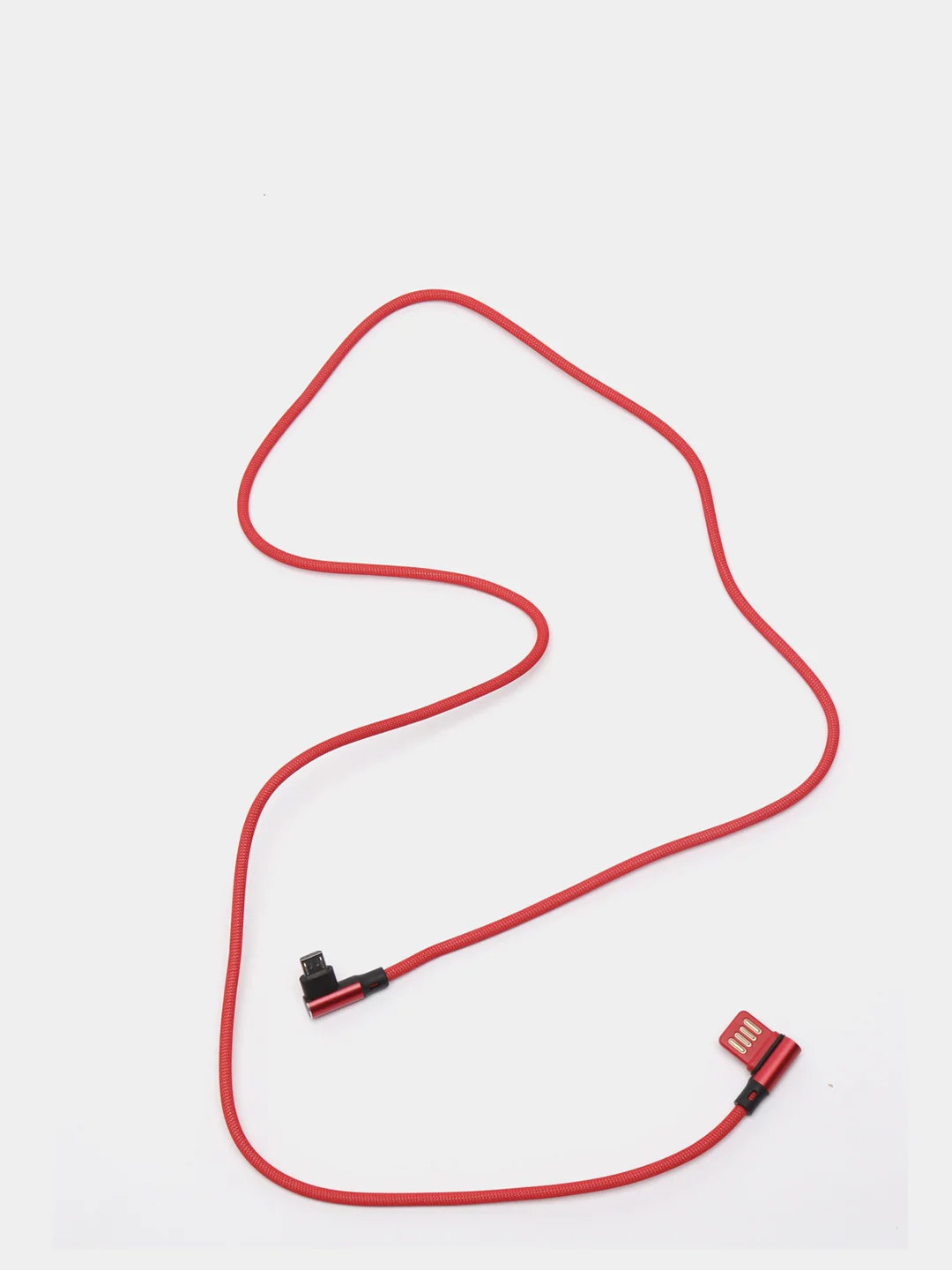 Красный кабель микро usb локоть 2А / Угловой кабель для зарядки телефона
