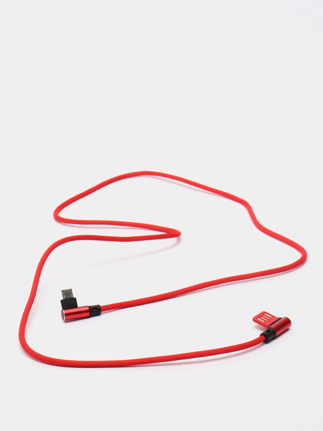 Красный кабель микро usb локоть 2А / Угловой кабель для зарядки телефона