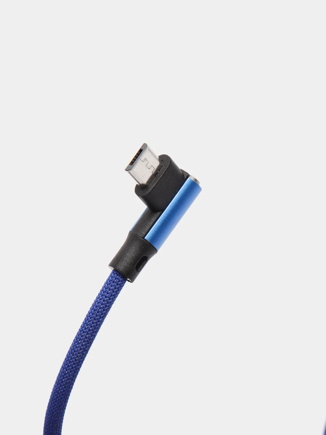 Синий кабель микро usb локоть 2А / Угловой кабель для зарядки телефона