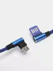 Синий кабель микро usb локоть 2А / Угловой кабель для зарядки телефона