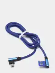 Синий кабель микро usb локоть 2А / Угловой кабель для зарядки телефона