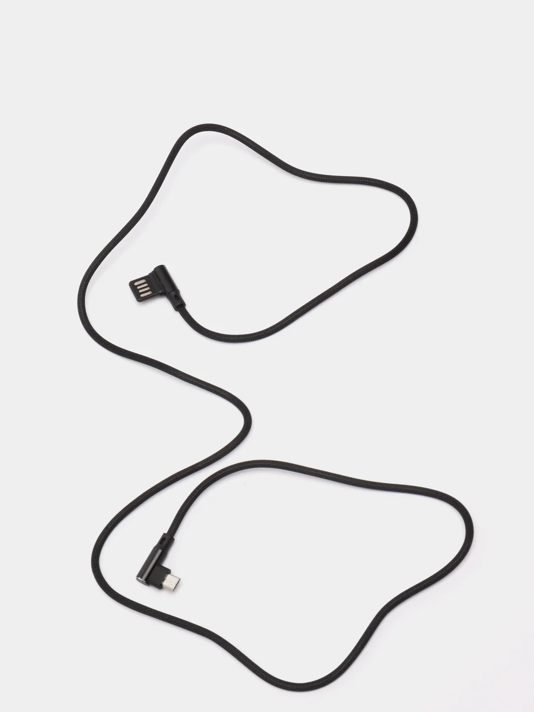 Черный кабель микро usb локоть 2А / Угловой кабель для зарядки телефона