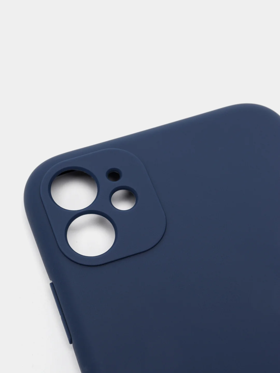 Темно-синий чехол iPhone 11 силиконовый с защитой камеры противоударный ( Айфон 11 )