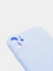Голубой чехол iPhone 11 силиконовый с защитой камеры противоударный ( Айфон 11 )