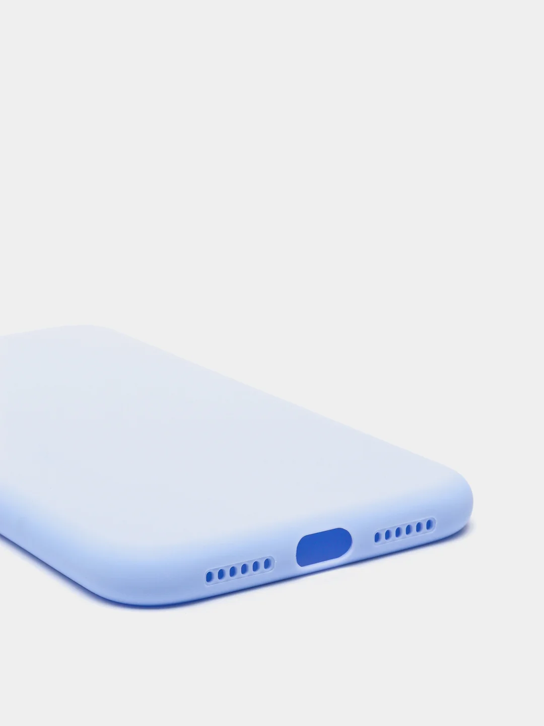 Голубой чехол iPhone 11 силиконовый с защитой камеры противоударный ( Айфон 11 )