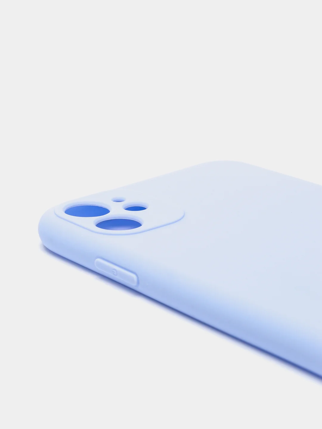 Голубой чехол iPhone 11 силиконовый с защитой камеры противоударный ( Айфон 11 )