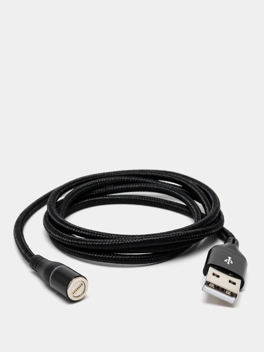 Черный магнитный кабель с быстрой зарядкой 3А и разъемы micro-USB / Type-C / iPhone Lightning