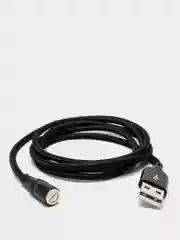 Черный магнитный кабель с быстрой зарядкой 3А и разъемы micro-USB / Type-C / iPhone Lightning