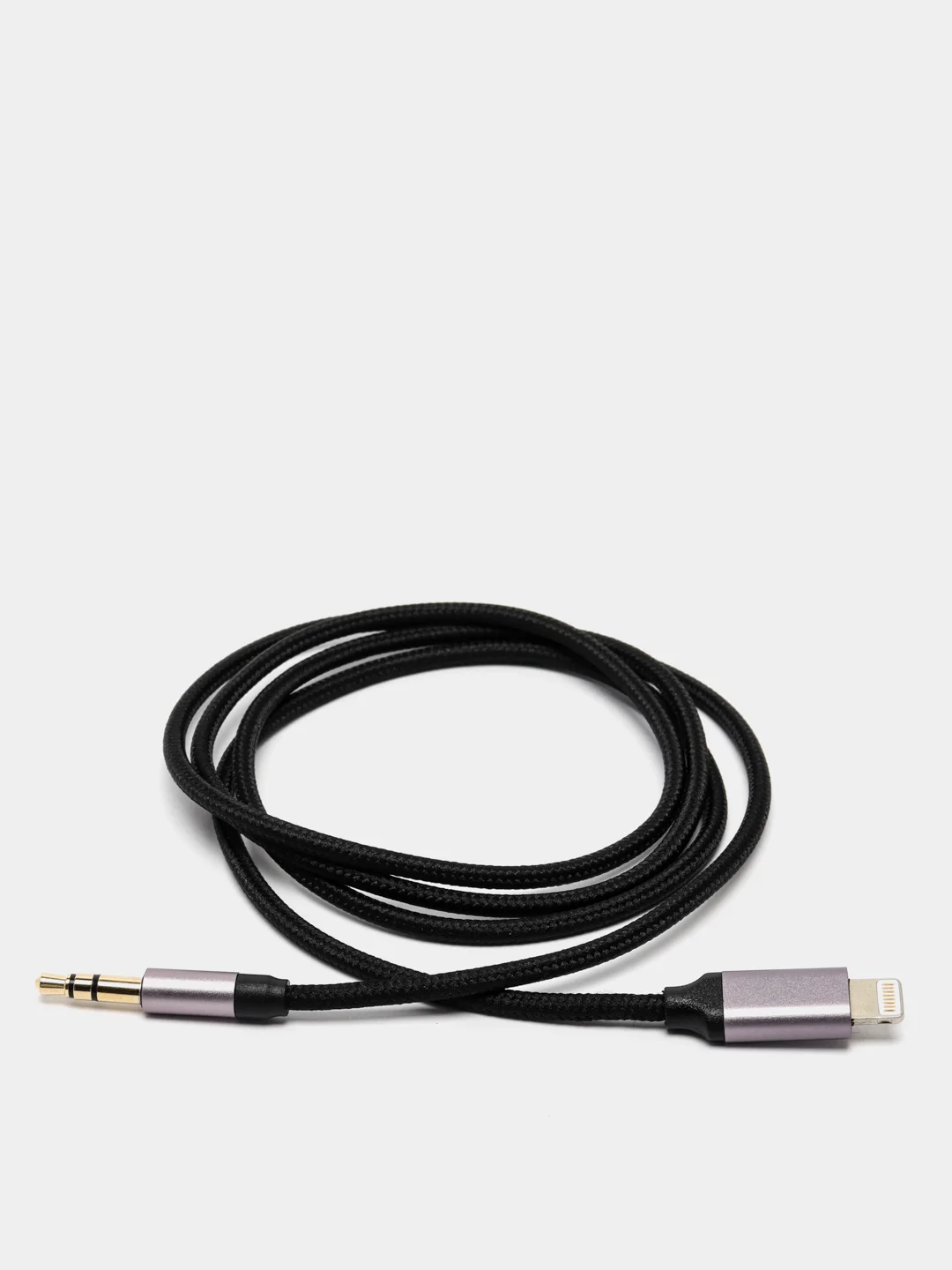 Серебряный кабель - переходник Lightning на 3.5мм AUX для Apple iPhone адаптер