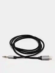 Серебряный кабель - переходник Lightning на 3.5мм AUX для Apple iPhone адаптер