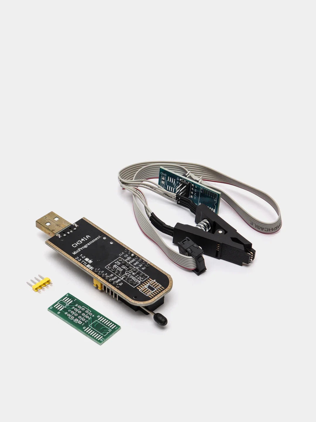 Программатор EEPROM для BIOS на микросхеме CH341 c зажимом-прищепкой для EEPROM 93/25/24