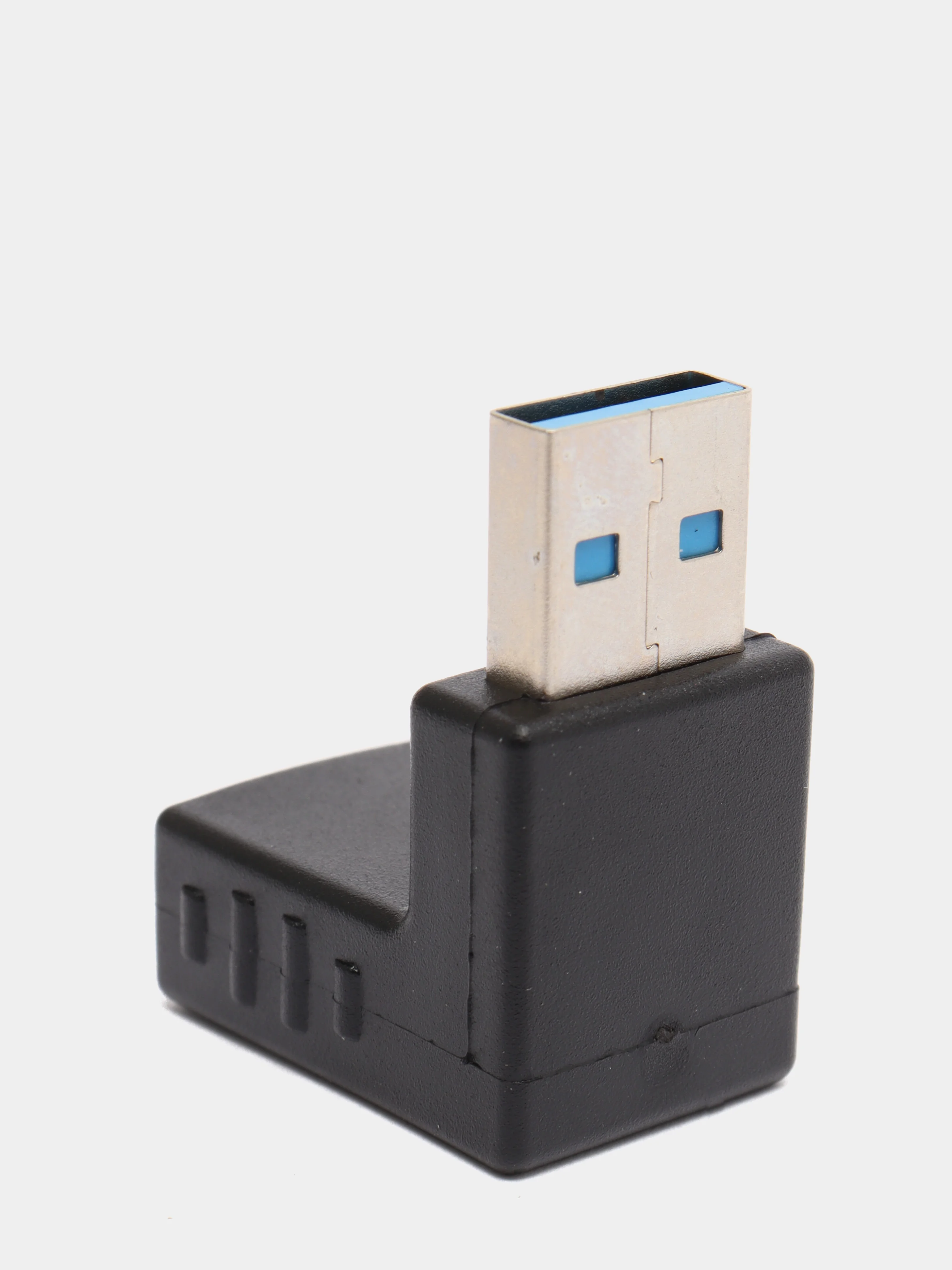 Черный поворотный адаптер переходник, угловой USB 2.0, штекер USB гнездо 360 градусов