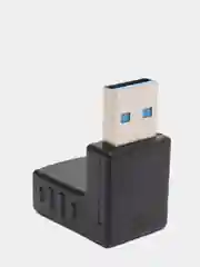 Черный поворотный адаптер переходник, угловой USB 2.0, штекер USB гнездо 360 градусов