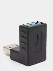 Черный поворотный адаптер переходник, угловой USB 2.0, штекер USB гнездо 360 градусов