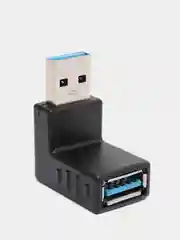 Черный поворотный адаптер переходник, угловой USB 2.0, штекер USB гнездо 360 градусов
