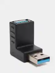 Черный поворотный адаптер переходник, угловой USB 2.0, штекер USB гнездо 360 градусов