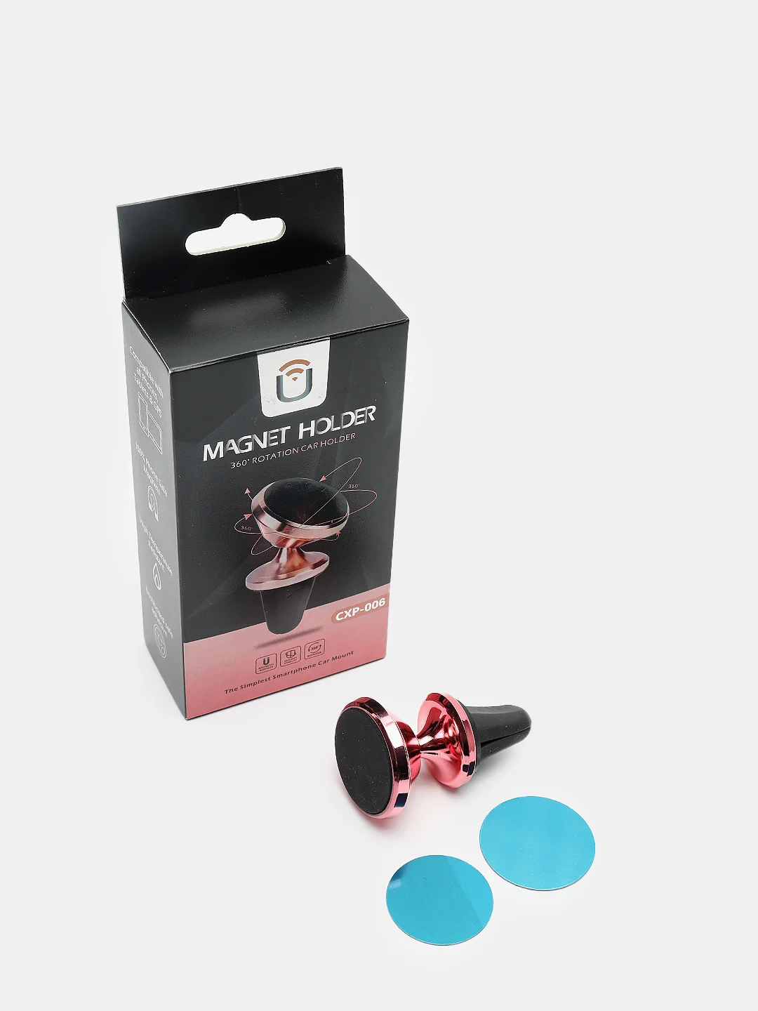 Розовый автомобильный магнитный держатель MAGNET HOLDER CXP-006