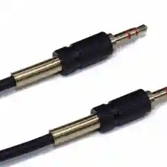 Черный aux кабель 3.5mm в кожаной оплетке, папа-папа