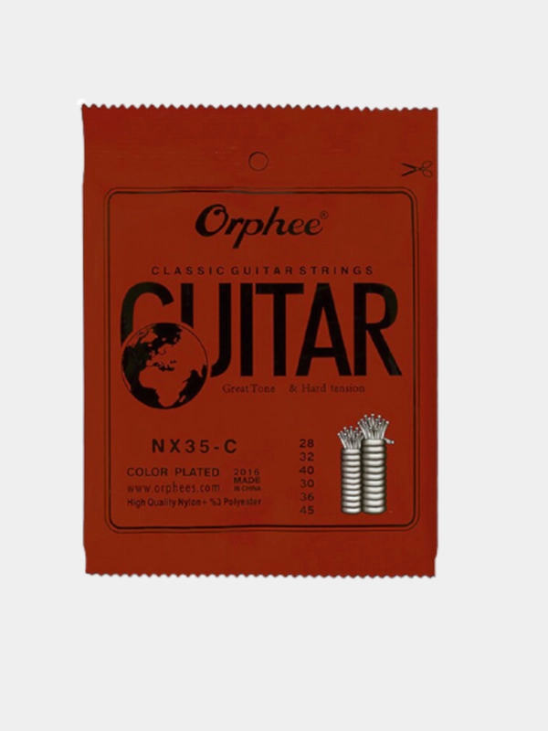 Струны для классической гитары ORPHEE NX35-C, черный нейлон/черная медь. Комплект струн
