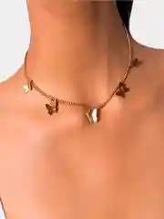 Золотой серьги, цепочка с бабочками