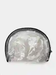 Серебряный косметичка женская большая 18.5*25 см , прозрачная удобная дорожная