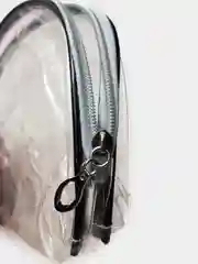 Серебряный косметичка женская большая 18.5*25 см , прозрачная удобная дорожная