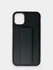 Черный чехол Apple iPhone 11 (6.1) силиконовый под кожу с подставкой