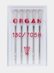 Иглы для швейных машин ORGAN универсальные №100, 5 штук в пенале