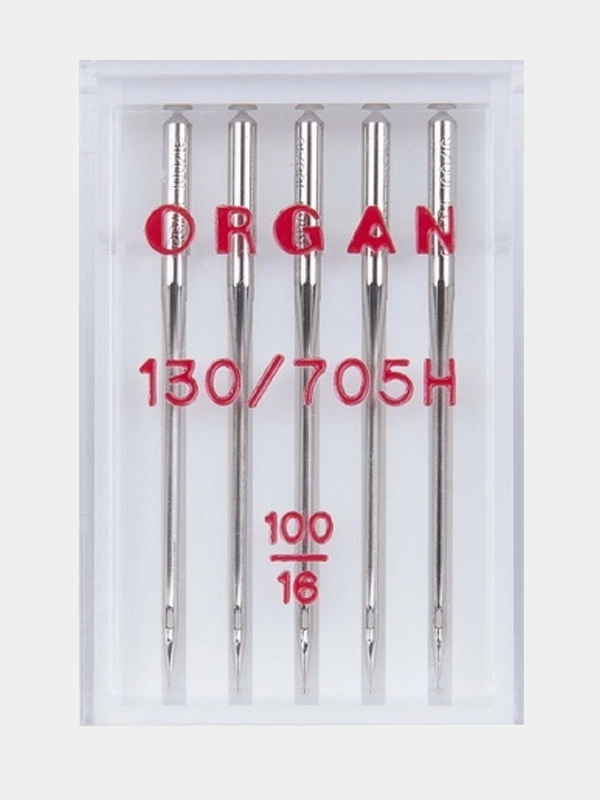 Иглы для швейных машин ORGAN универсальные №100, 5 штук в пенале