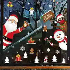 Вишнёвый наклейка интерьерная новогодняя двухсторонняя многоразовая