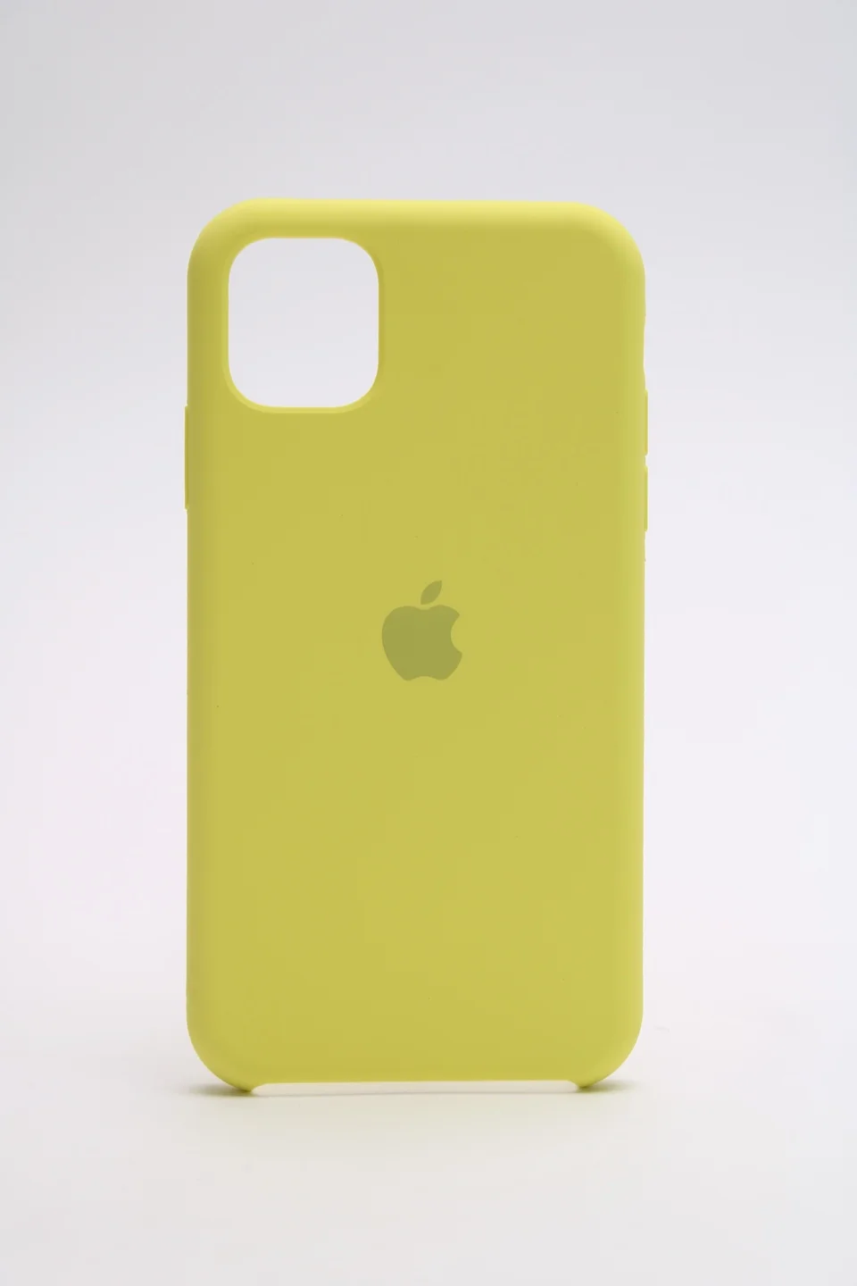 Желтый чехол Silicone case для iPhone 11 с открытым низом