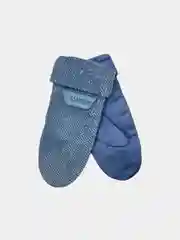 Голубой женские варежки с мехом
