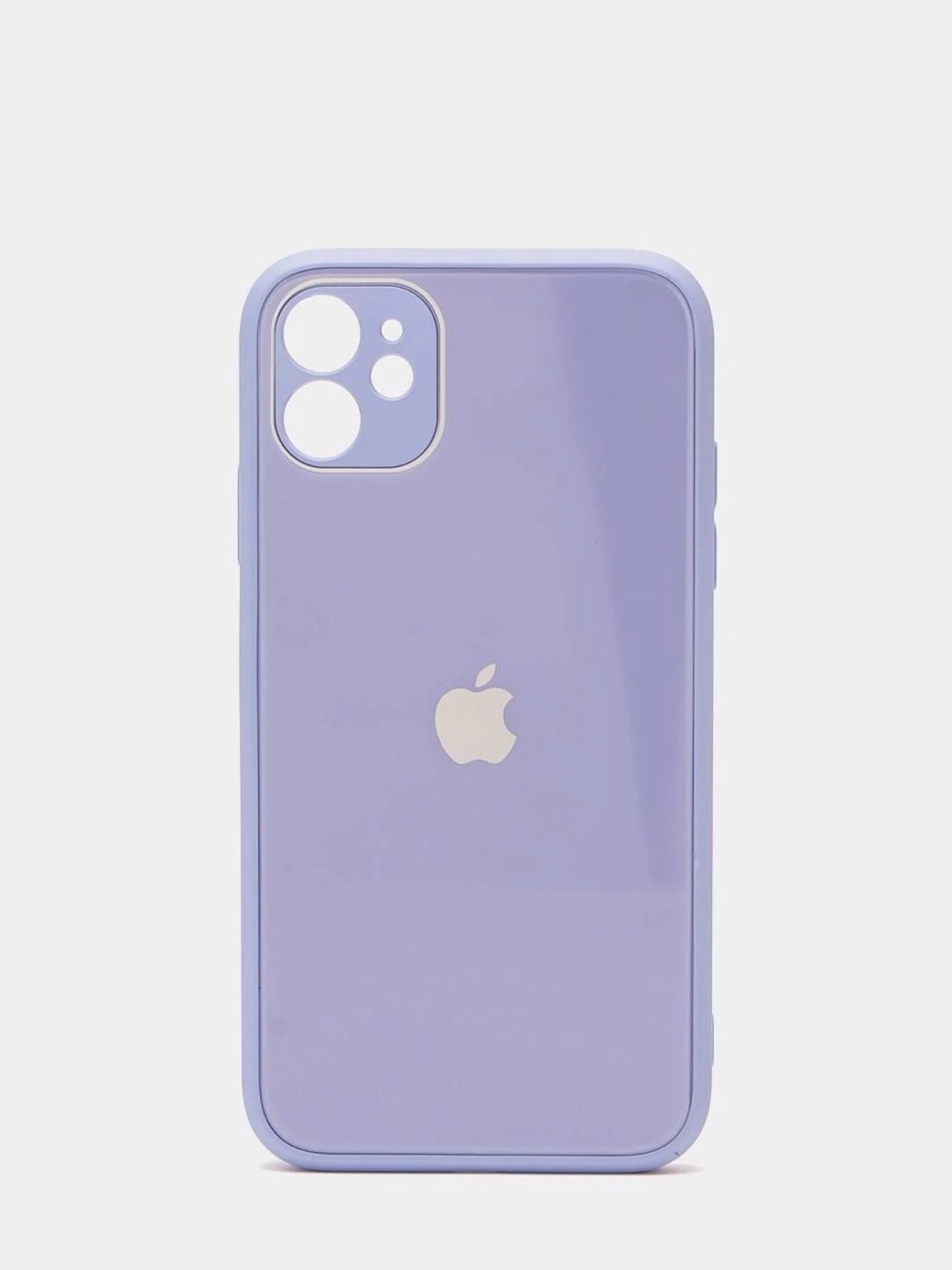 Лавандовый чехол силиконовый со стеклянной панелью для Apple iPhone 11 (Айфон 11)