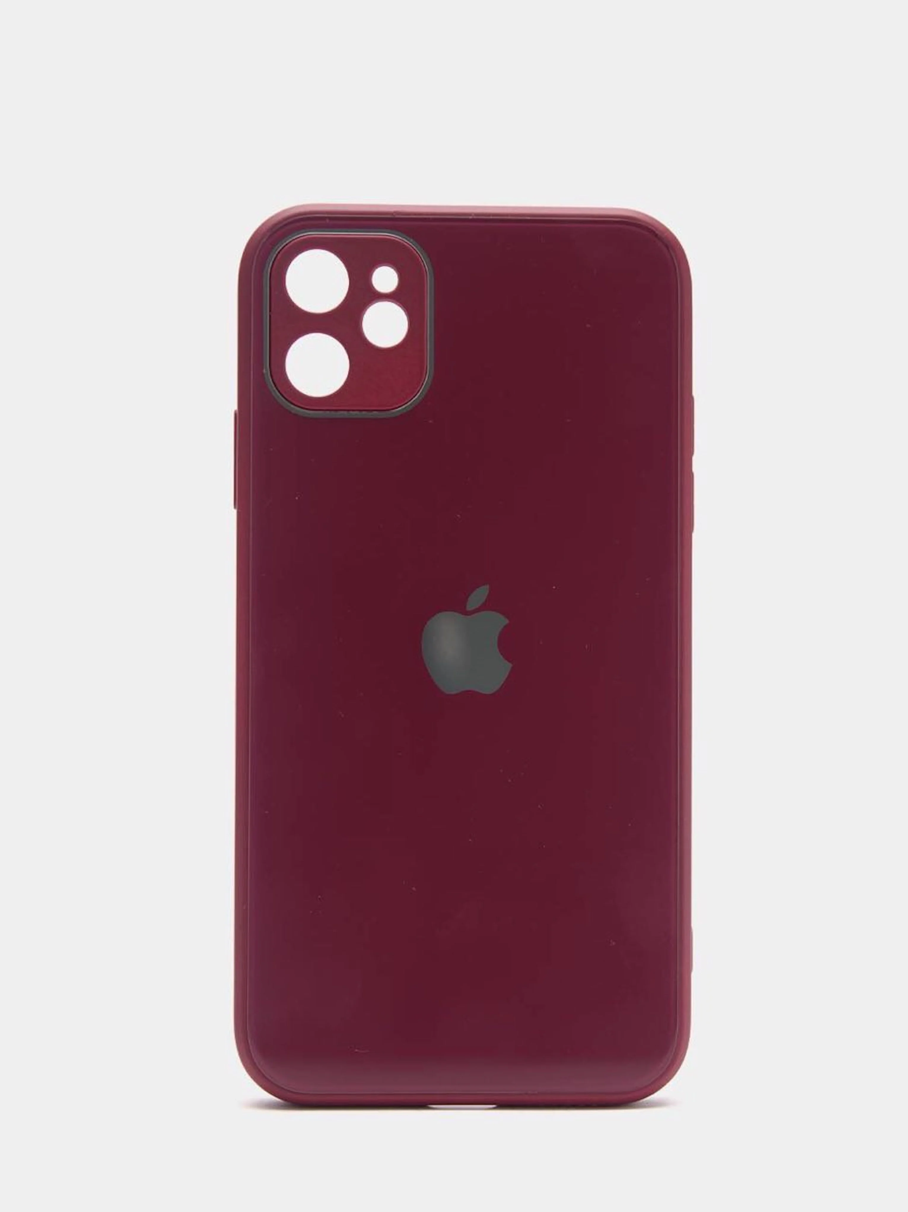 Марсала чехол силиконовый со стеклянной панелью для Apple iPhone 11 (Айфон 11)