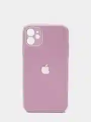 Сиреневый чехол силиконовый со стеклянной панелью для Apple iPhone 11 (Айфон 11)