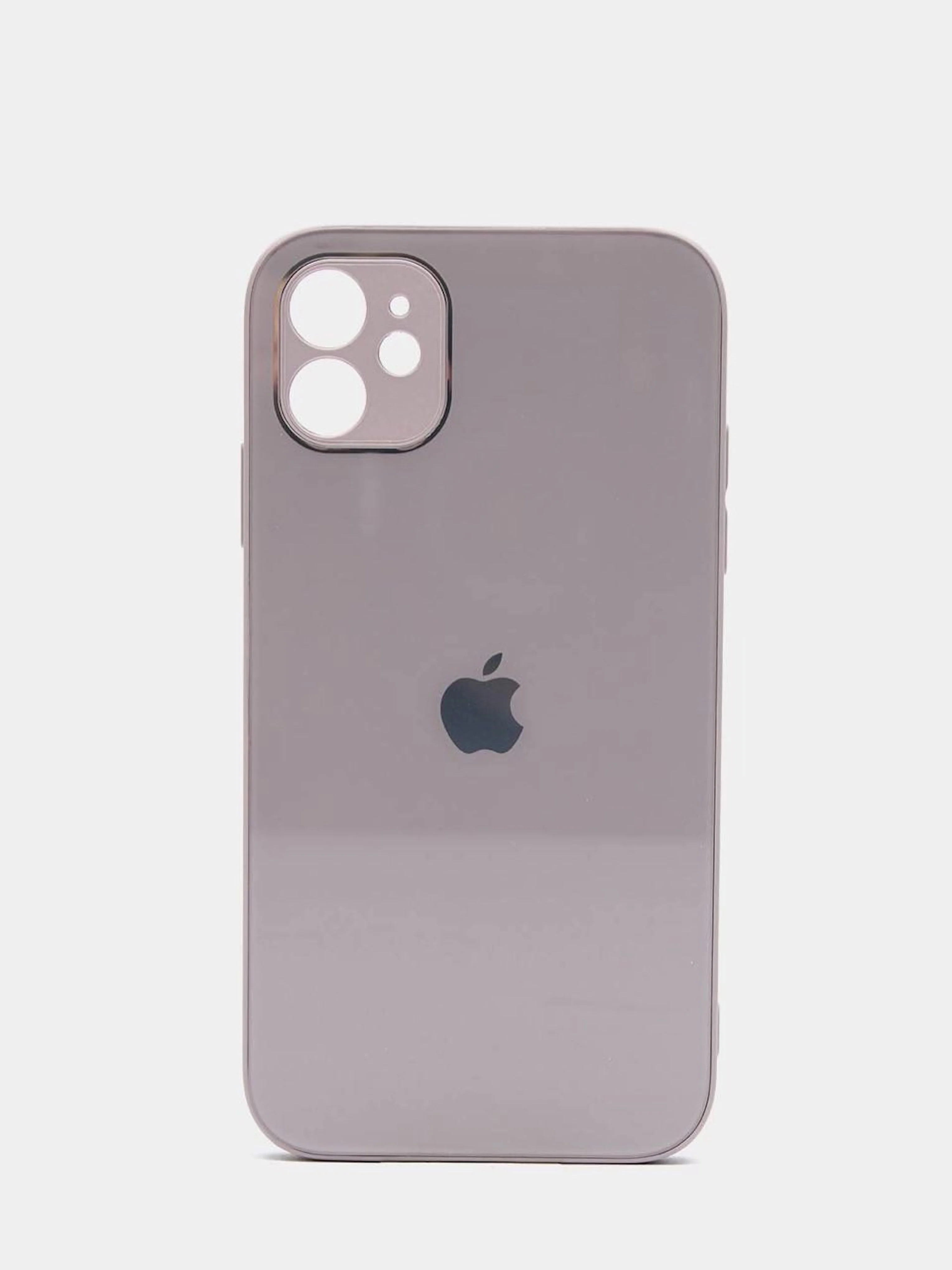 Пудровый чехол силиконовый со стеклянной панелью для Apple iPhone 11 (Айфон 11)