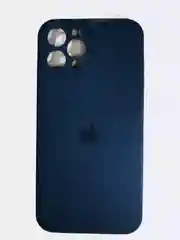 Синий чехол Silicone Case для iPhone 12 Pro Max с логотипом закрытый низ