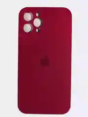 Багровый чехол Silicone Case для iPhone 12 Pro Max с логотипом закрытый низ