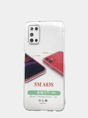 Плотный чехол для Samsung A03S, прозрачный силикон, защита камеры